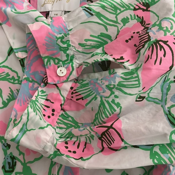 NWT Lilly Pulitzer 14 Sashria Dress. Oversized Orchid print on white background - Picture 4 of 5